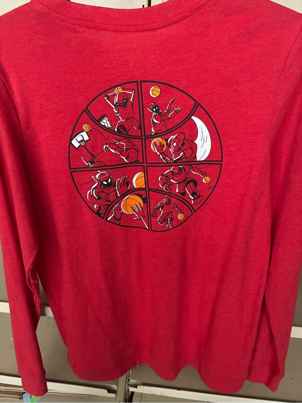 Cat & Jack Red Long Sleeve Basketball Graphic Shirt
